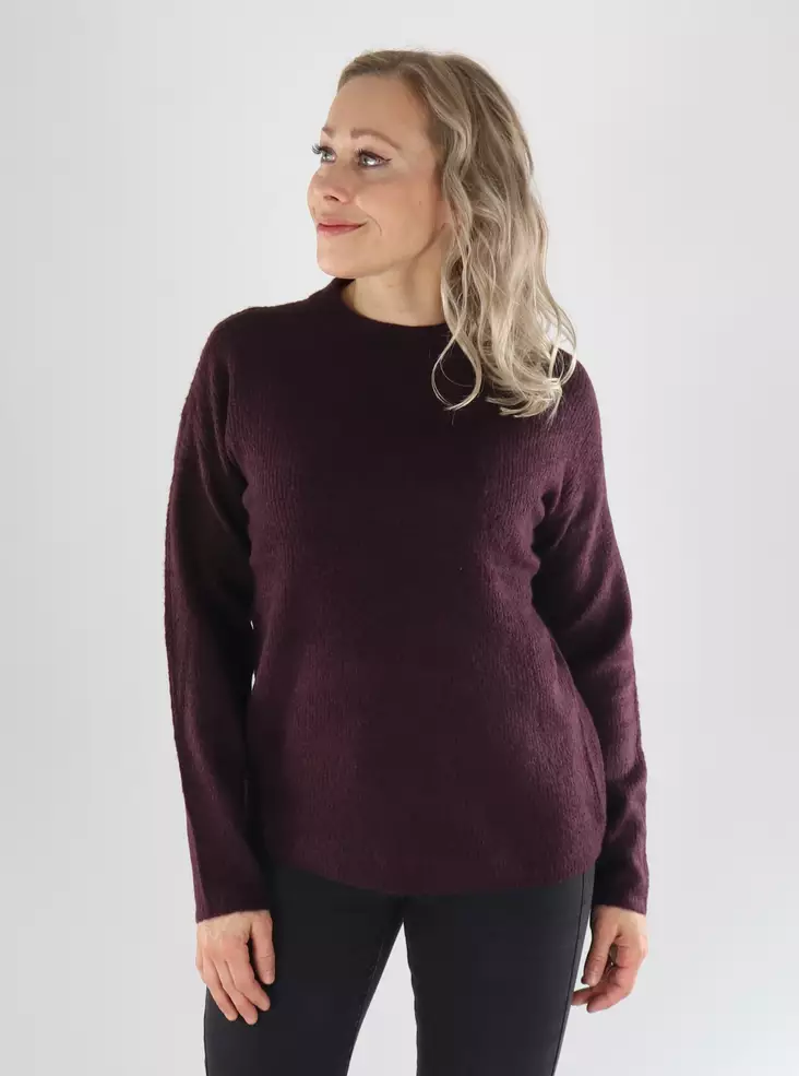 Only naisten neule Camilla o-neck viininpunainen - Stickat för damer - 141567 - 1