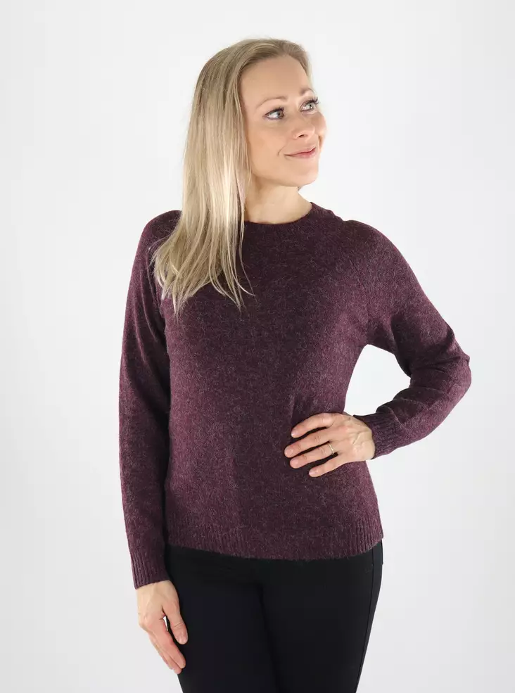 Vero Moda naisten neule Doffy o-neck winetasting/melange - Stickat för damer - 141697 - 1