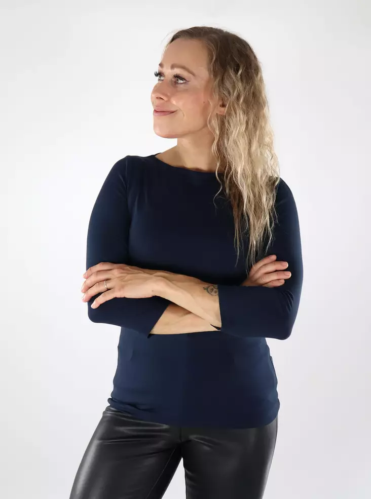 Vero Moda naisten paita Panda Modal 3/4 tummansininen - Naisten pitkähihaiset paidat - 139007 - 1