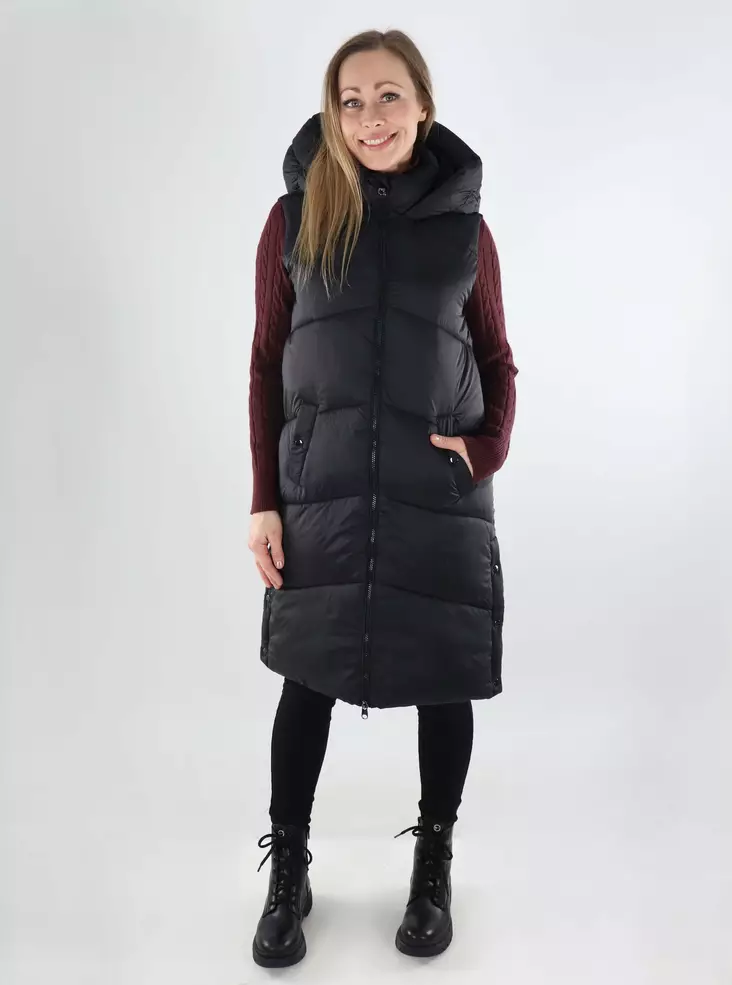 Vero Moda naisten toppaliivi Uppsala Hood Waistcoat musta - Naisten liivit - 140037 - 1