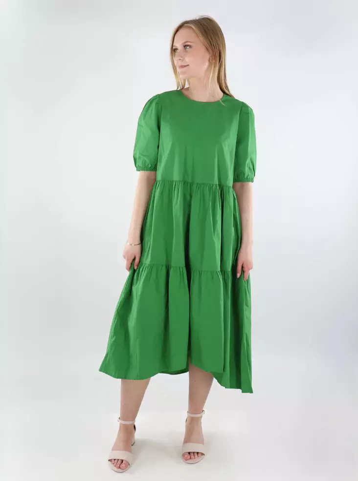 Vero Moda rennon mallinen mekko Jarlotte 2/4 O-Neck Calf vihreä - Mekot ja tunikat - 138457 - 1