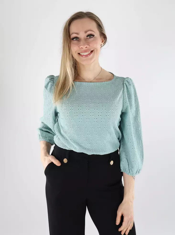 Vila naisten paita Frima Boatneck 3/4 vihreä - Skjortor och blusar för damer - 140567 - 1