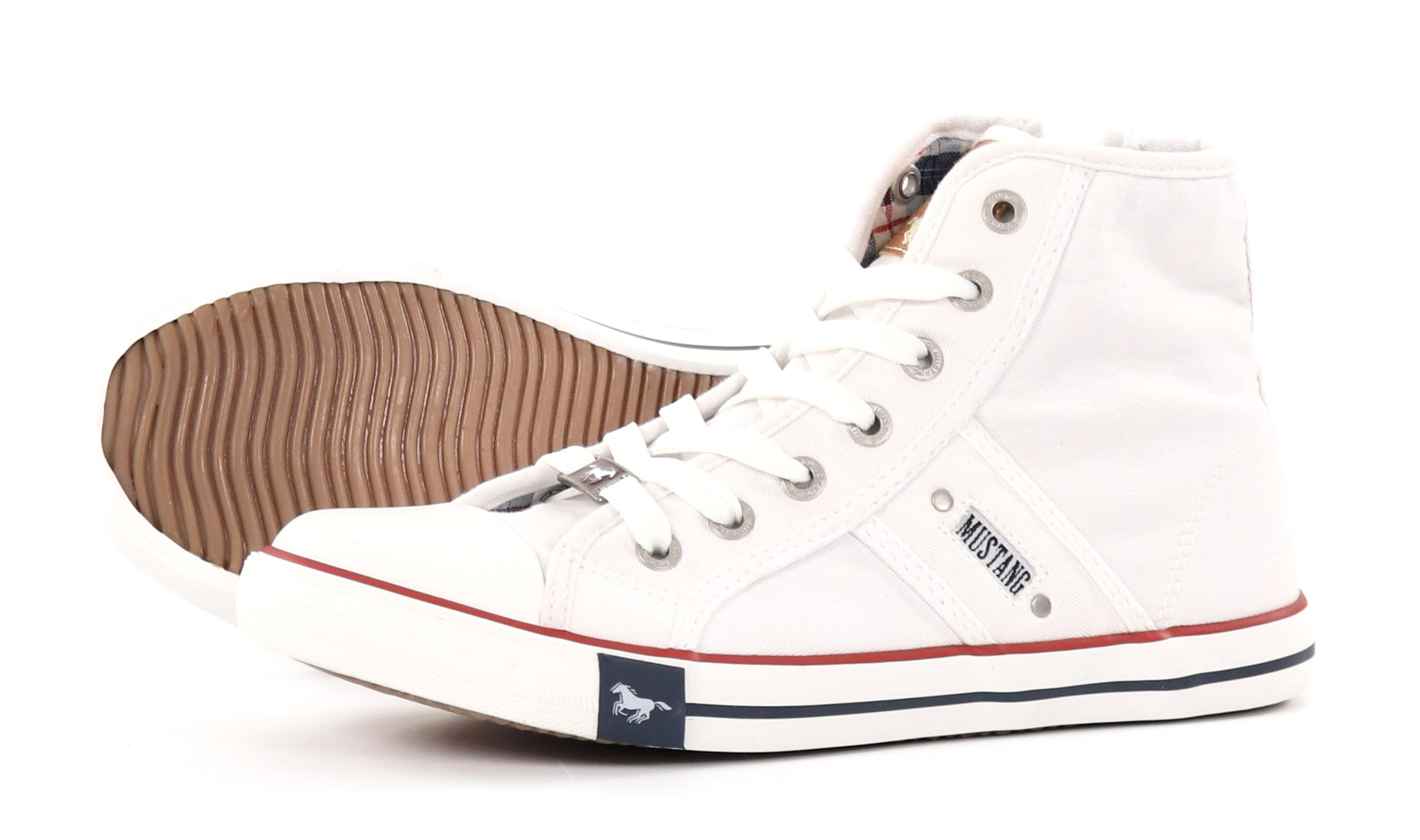 Mustang Damesschoenen Mustang Dames Hoge Sneakers Grijs Mustang