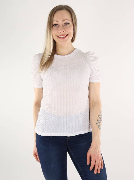 Vila naisten T-Paita Anine puff bright white - Naisten T-paidat - 135698 - 1