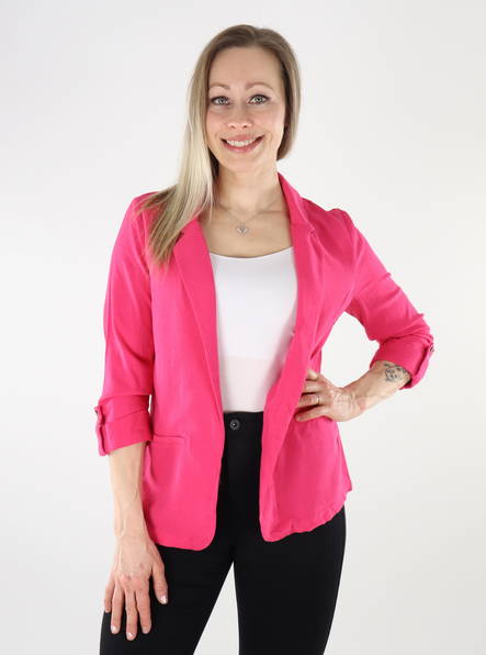 Vero Moda naisten bleiseri Jesmilo loose 3/4 raspberry - Naisten jakut - 135818 - 1