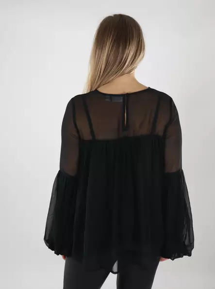 Vila naisten paita Falia O-Neck musta - Naisten pitkähihaiset paidat - 139978 - 2