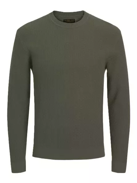 Jack&Jones miesten puuvillaneule Blustanley oliivi - Stickat för herrar - 142228 - 1