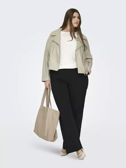 Only Carmakoma naisten pluskoon keinonahkatakki CARCARMEN Faux Biker faux string - Skinnjackor och PU-jackor för damer - 141018 - 2