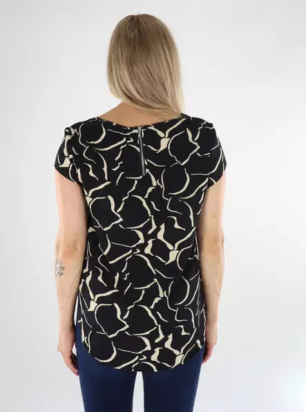 Only naisten kuviollinen T-paita Vic musta/beige - Naisten T-paidat - 136548 - 2