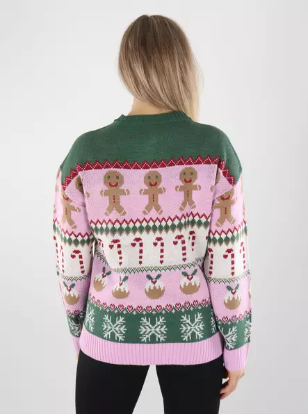 Only naisten neule Xmas ho vaaleanpunainen/vihreä - Naisten neuleet - 142358 - 2