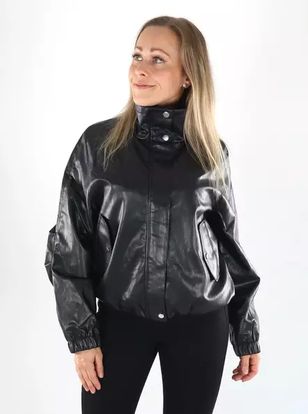Only naisten takki Mini faux musta - Skinnjackor och PU-jackor för damer - 141458 - 1