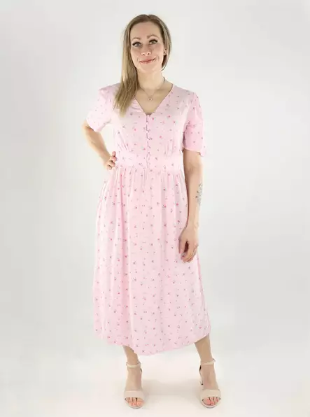 Pieces kukkakuviollinen mekko Tala Midi Dress vaaleanpunainen - Mekot ja tunikat - 140628 - 1