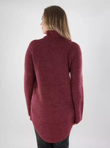 Pieces naisten neule Ellen long tawny port - Naisten neuleet - 139848 - 2