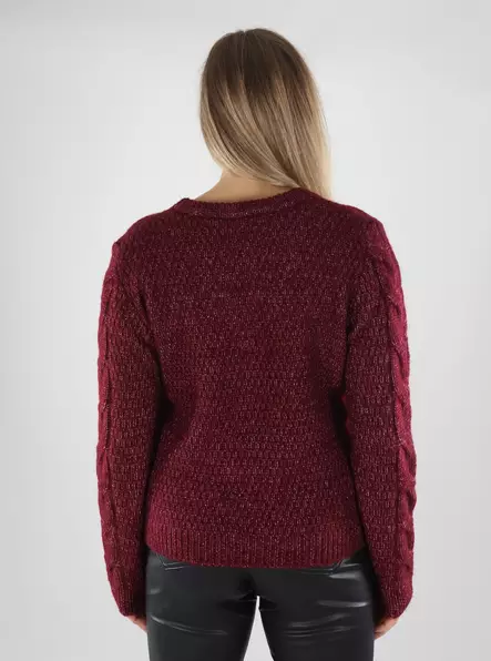 Pieces naisten neule Nina v-neck tawny port - Naisten neuleet - 139628 - 2