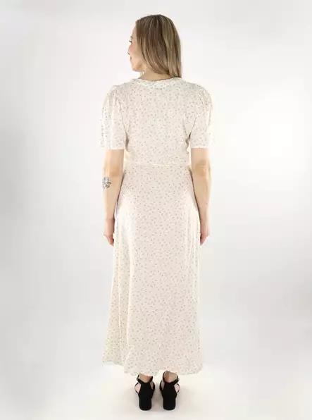 Vero Moda kukkakuosinen mekko Alba Calf valkoinen - Mekot ja tunikat - 138118 - 2