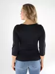 Vila naisten paita Kenza 2/4 Boatneck musta - Naisten pitkähihaiset paidat - 138818 - 2