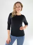 Vila naisten paita Kenza 2/4 Boatneck musta - Naisten pitkähihaiset paidat - 138818 - 1