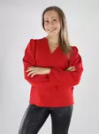 Vila naisten paita Rella V-Neck punainen - Naisten pitkähihaiset paidat - 139768 - 1
