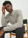 Jack&Jones miesten neulepusero Ziggi Mock Neck beige - Miesten neuleet - 137528 - 1