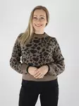 JDY naisten eläinkuosinen neule Lorraine ruskea/leopardi - Naisten neuleet - 142028 - 1