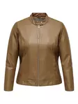 Only Carmakoma keinonahkatakki Robber Faux Leather konjakinruskea - Naisten nahkatakit ja pu-takit - 138898 - 1