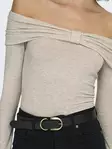 Only naisten paita Fayola Off Shoulder beige/meleerattu - Naisten pitkähihaiset paidat - 137658 - 3