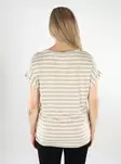 Only randig dam T-shirt Moster V-Neck feather gray/cloud dancer - T-shirts för damer - 138338 - 2