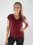 Only naisten t-paita Free V-Neck viininpunainen - Naisten T-paidat - 138978 - 1