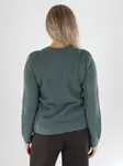 Vila naisten luomupuuvillainen neule Dalo o-neck vihrea - Stickat för damer - 141528 - 2