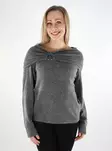 Vila naisten neule Kenya Off Shoulder tummanharmaa - Naisten neuleet - 137538 - 1