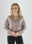 Vila naisten neuletakki Ril v-neck vaaleanruskea - Stickat för damer - 141618 - 1