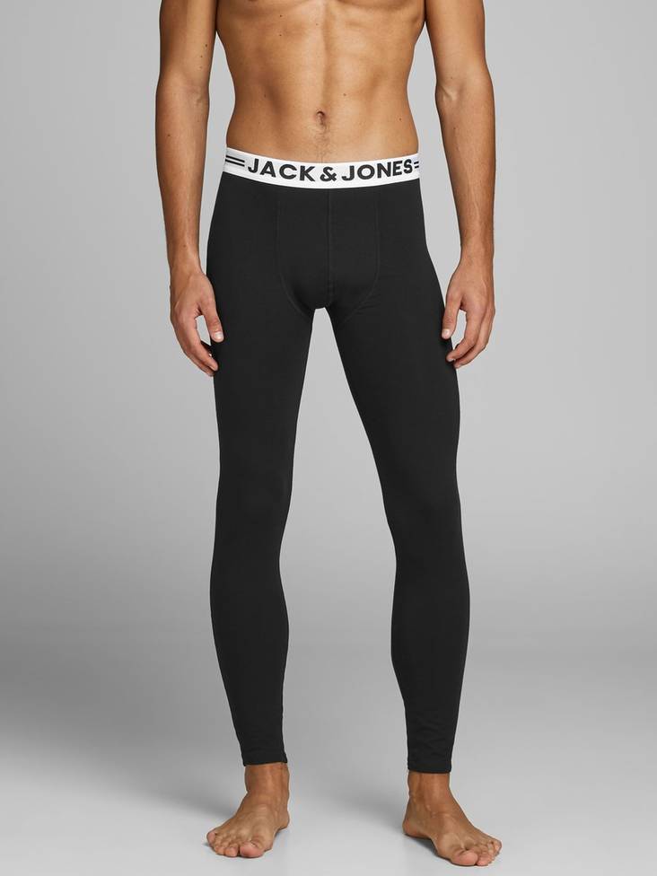 Jack&Jones miesten pitkät kalsarit puuvillaa Solid musta - Miesten boxerit ja sukat - 131928 - 1