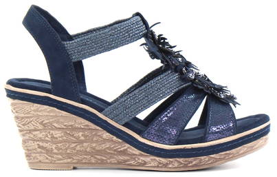 musikkens Mundskyl udtale Marco Tozzi Sandaler 28302-24 mörkblå - Stiletto.fi webbutik