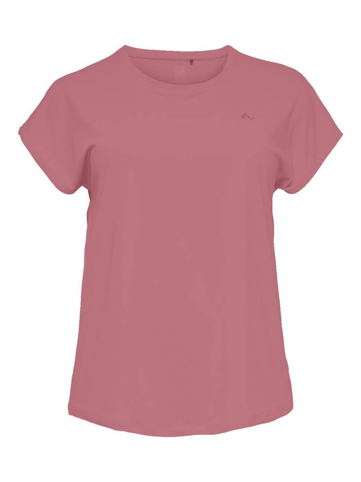 Only Play Curvy rosa dam sport t-shirt med stretch Aubree loose berry - Sport T-shirts för damer - 129178 - 1