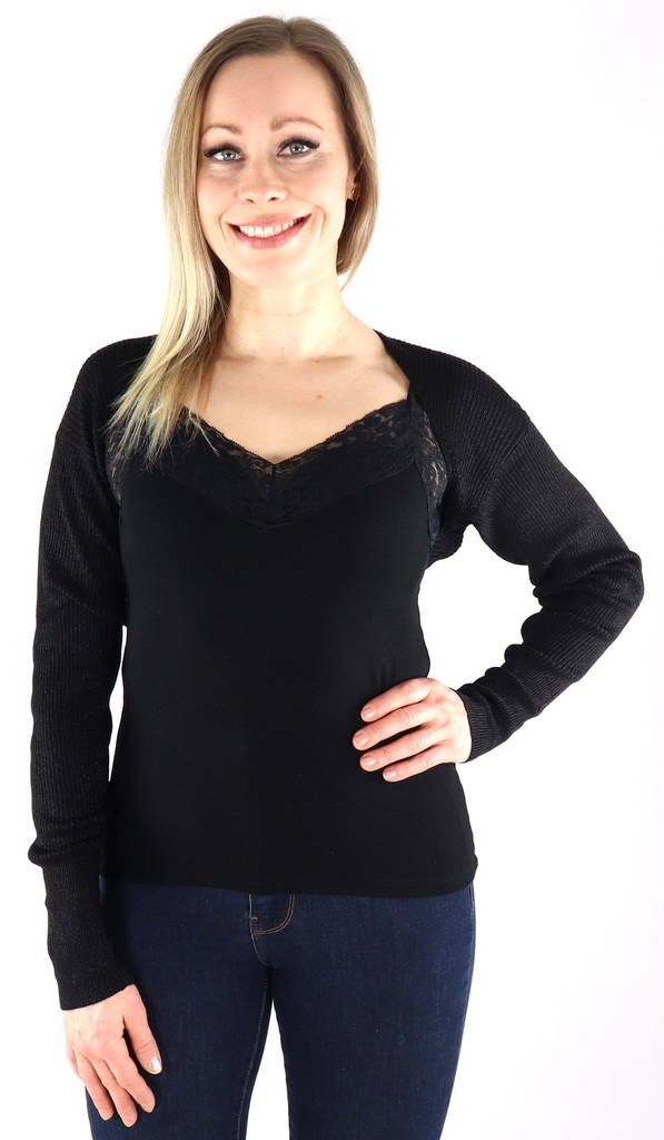 Only naisten kimalteleva bolero Luxe glitter musta - Bolerot - 132708 - 1