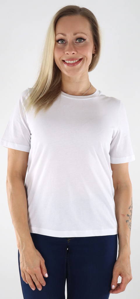 Only naisten puuvillainen T-paita s/s tee jrs valkoinen - Naisten T-paidat - 133918 - 1