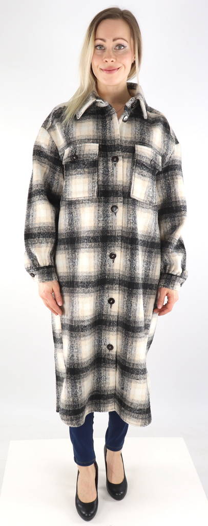Only naisten ruudullinen takki Lou Long check pumice stone - Naisten kevyet takit - 130278 - 1