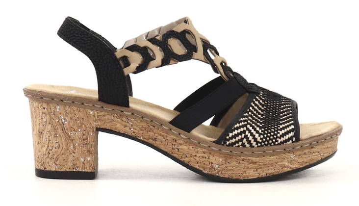 Rieker Sandaler 638C7-00 svart - Rieker sandals - 130068 - 1
