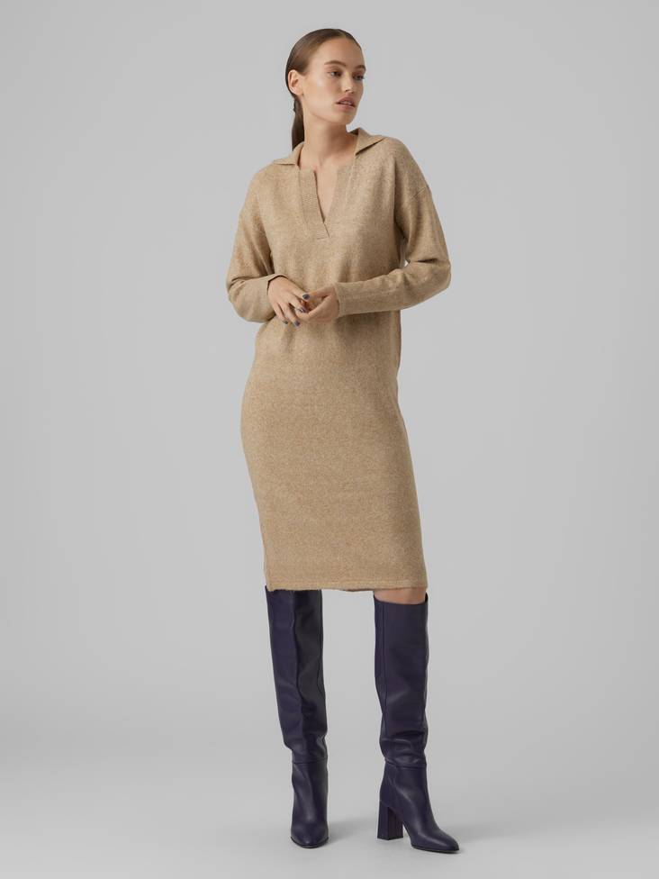 Vero Moda naisten pitkä neulemekko Doffy tigers eye - Naisten neuleet - 132628 - 1