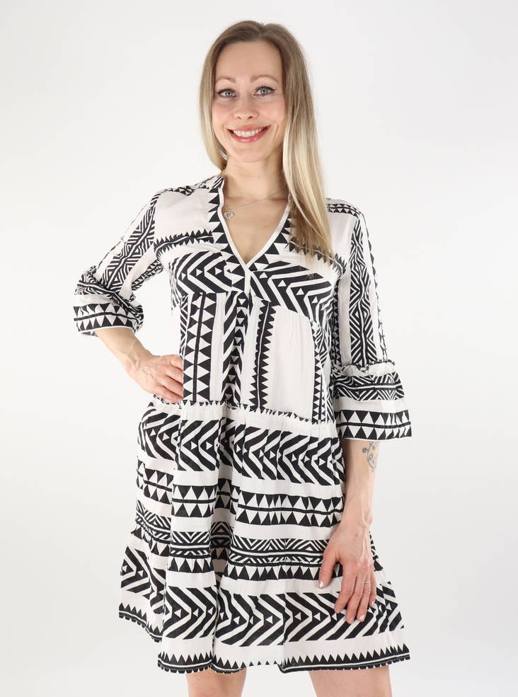 Vero Moda tunika/mekko Dicthe valkoinen/musta - Mekot ja tunikat - 135808 - 1