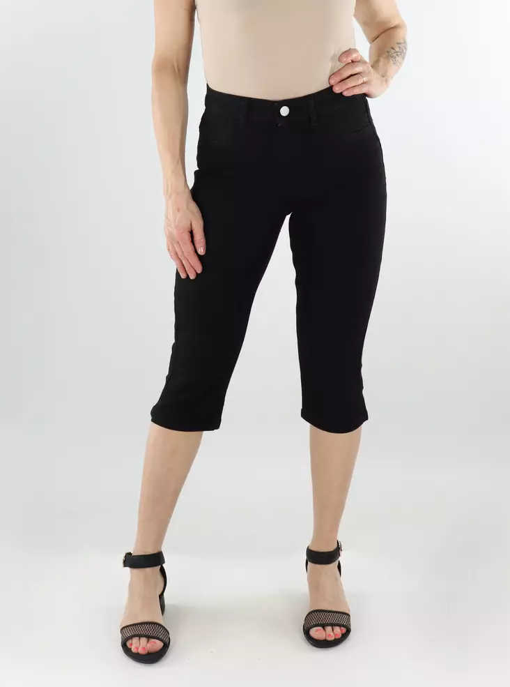 Vila stretchiga capribyxor Jeggy RW svart - Shorts och capribyxor för damer - 138568 - 1
