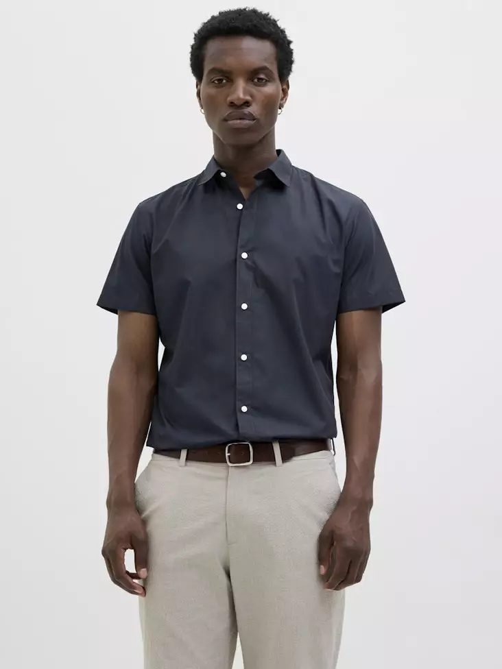 Jack&Jones lyhythihainen kauluspaita Joe tummansininen - Miesten kauluspaidat - 138658 - 1