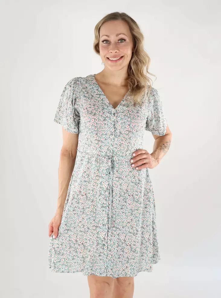 Only A-linjainen mekko Evida mintunvihreä/kukkakuosi - Mekot ja tunikat - 138788 - 1