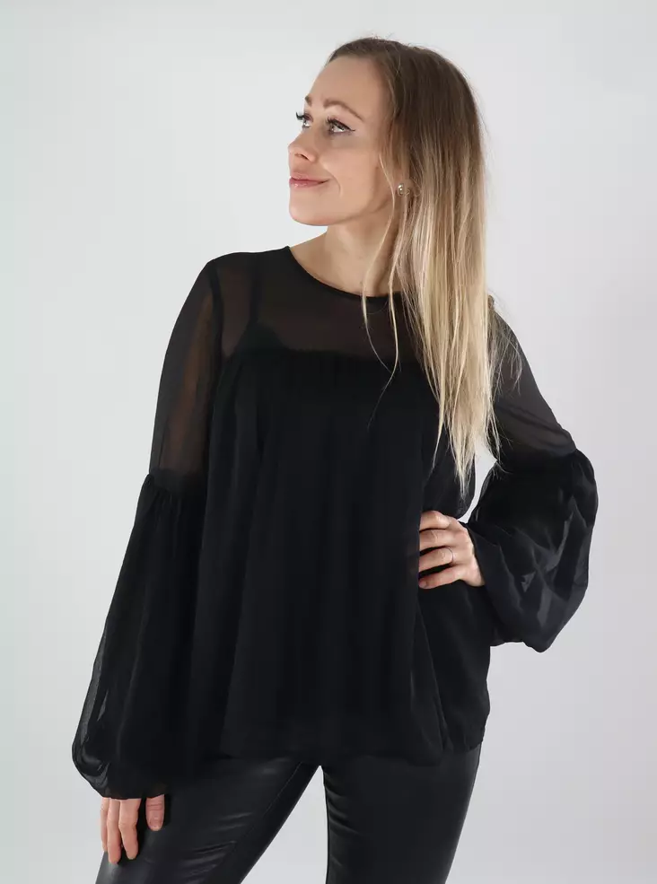 Vila naisten paita Falia O-Neck musta - Naisten pitkähihaiset paidat - 139978 - 1