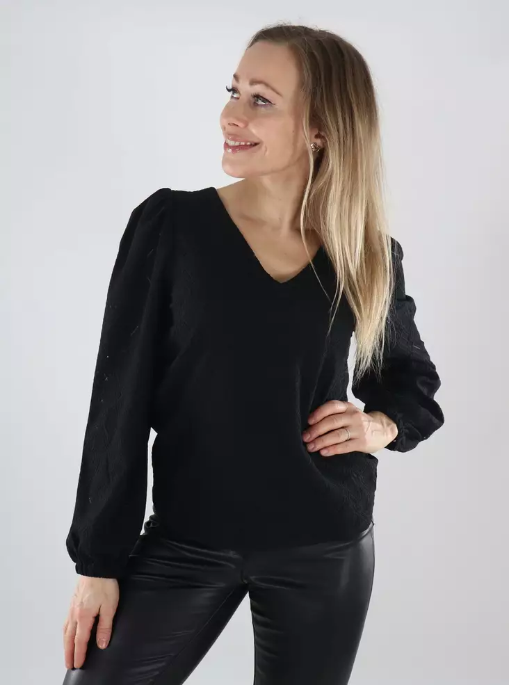 Vila naisten paita Fero V-Neck musta - Naisten pitkähihaiset paidat - 139988 - 1