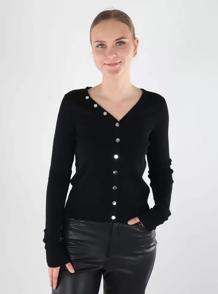 JDY naisten neuletakki Elle Button black/silver - Naisten neuleet - 140118 - 1