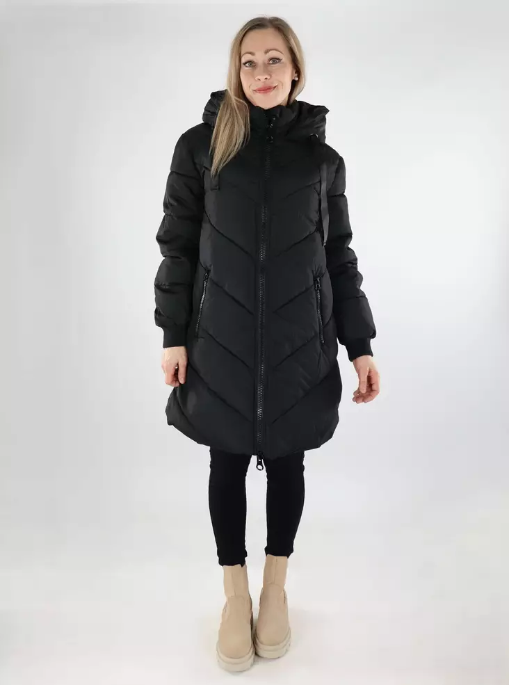 JDY naisten takki Skylar Padded Hood musta - Naisten talvitakit - 137358 - 1