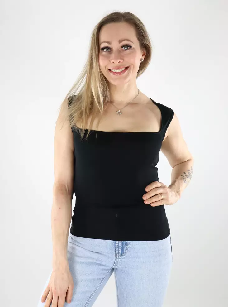 JJXX naisten puuvillainen toppi Isabella Gigi musta - Toppar för damer - 140558 - 1