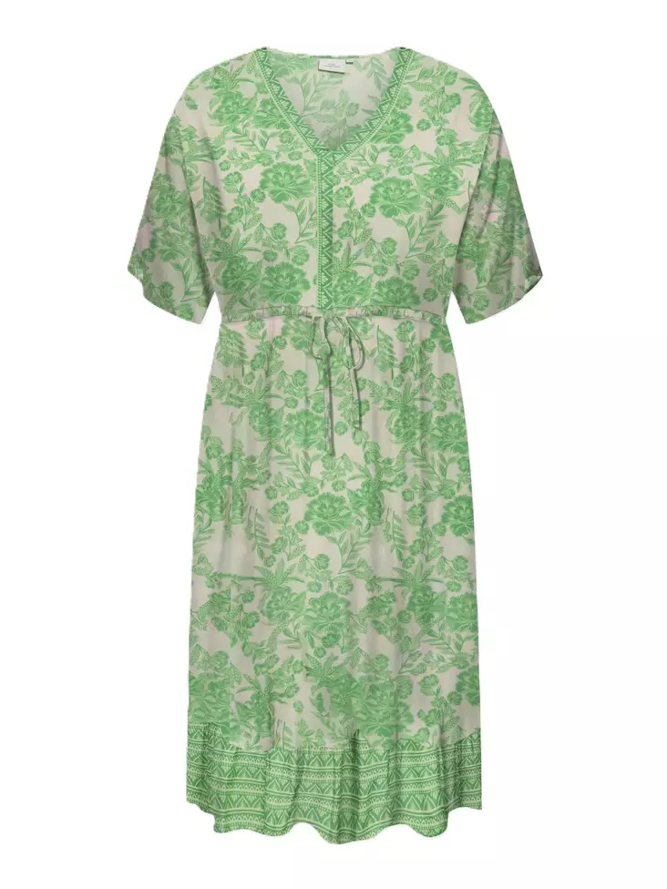 Only Carmakoma pluskoon mekko Marrakesh V-Neck valkoinen/vihreä - Mekot ja tunikat - 138348 - 1