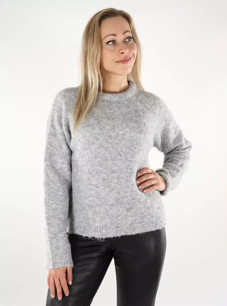 Only naisten neule Cirola O-Neck vaaleanharmaa - Naisten neuleet - 137058 - 1